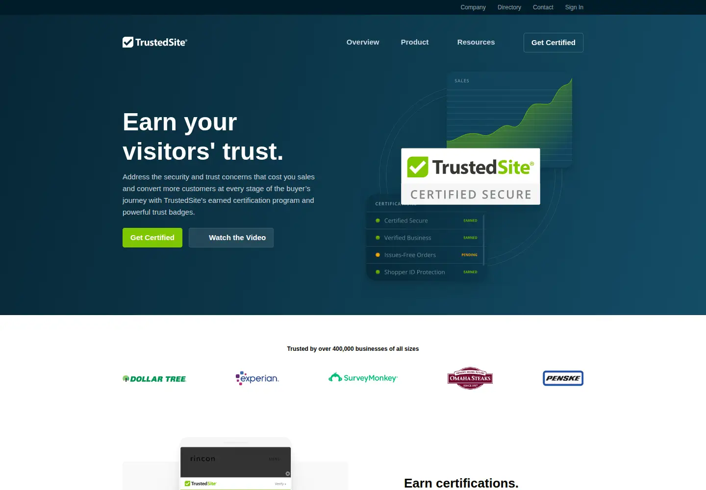 Screenshot of trustedsite.com