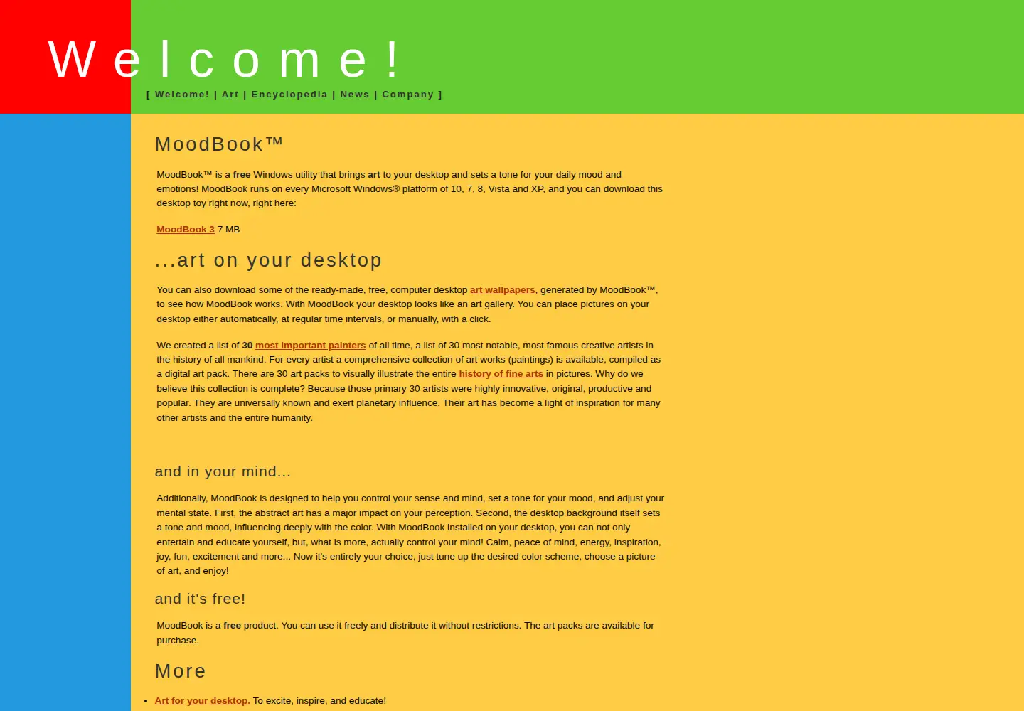 Screenshot of moodbook.com