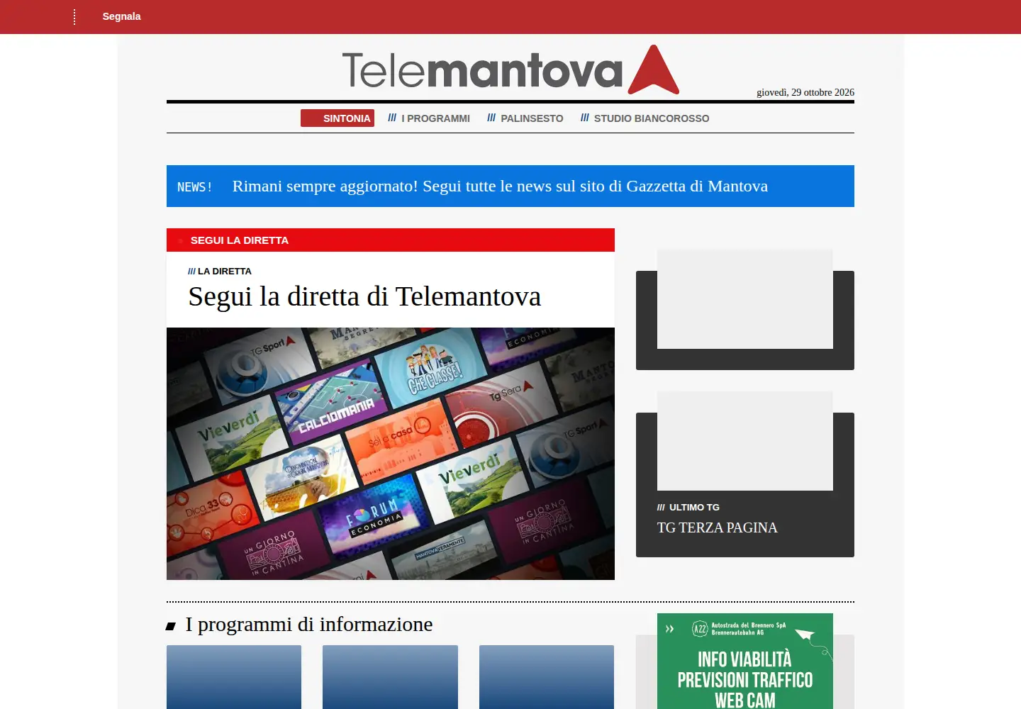 Screenshot of telemantova.it