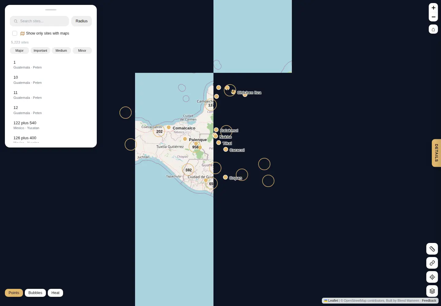 Screenshot of mayamap.org