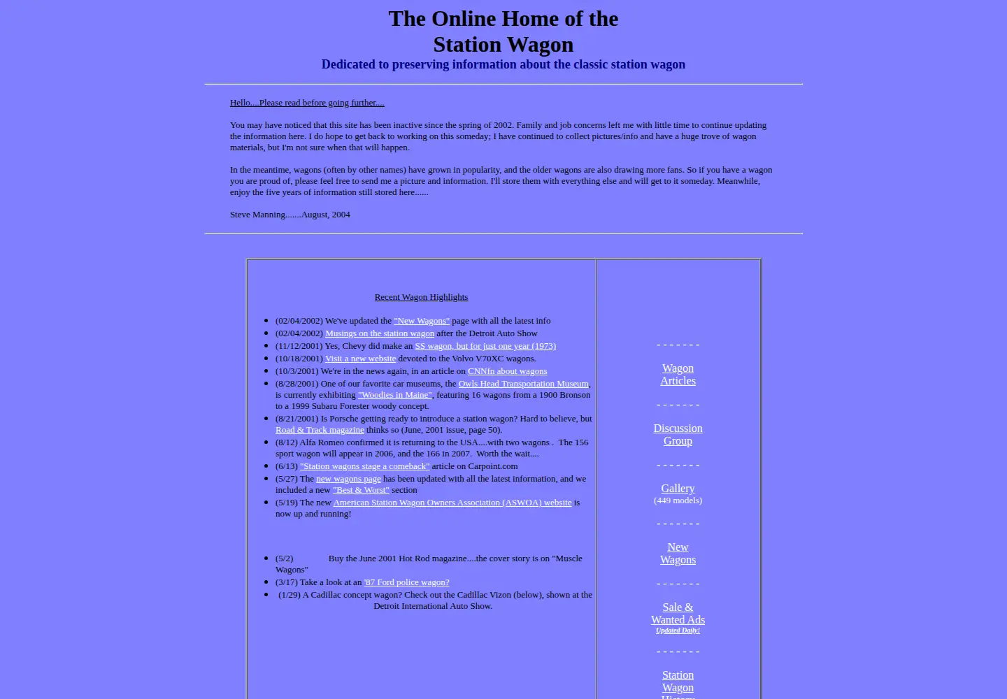 Screenshot of stationwagon.com