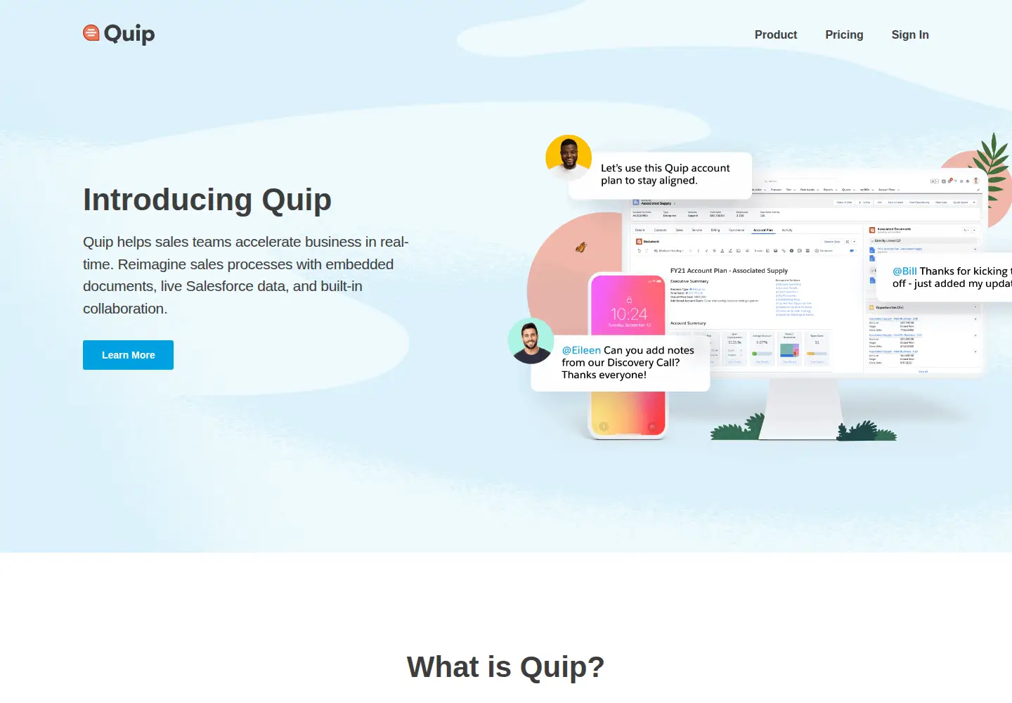 Screenshot of quip.com