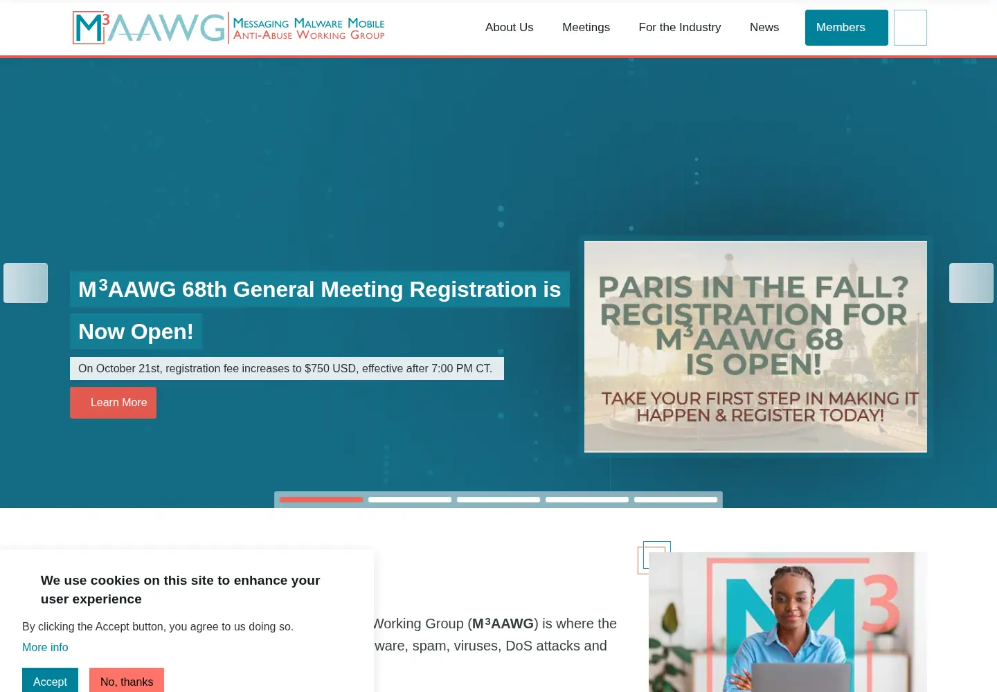 Screenshot of m3aawg.org