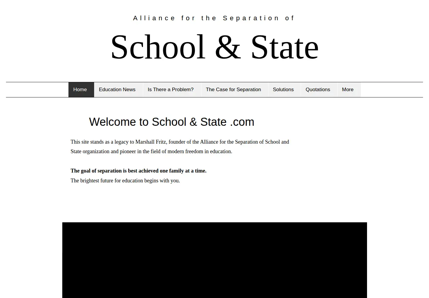 Screenshot of schoolandstate.org