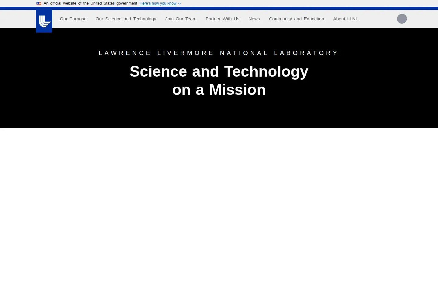 Screenshot of llnl.gov