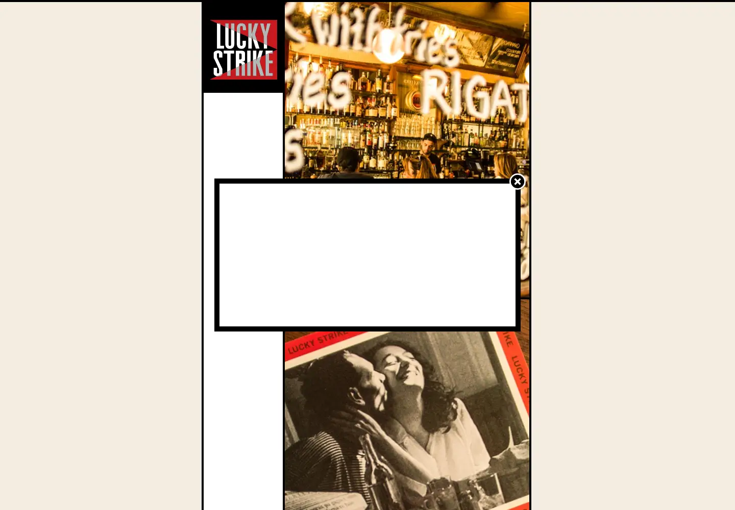 Captured homepage of luckystrikeny.com in the current scan