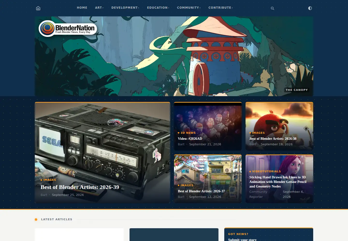 Screenshot of blendernation.com