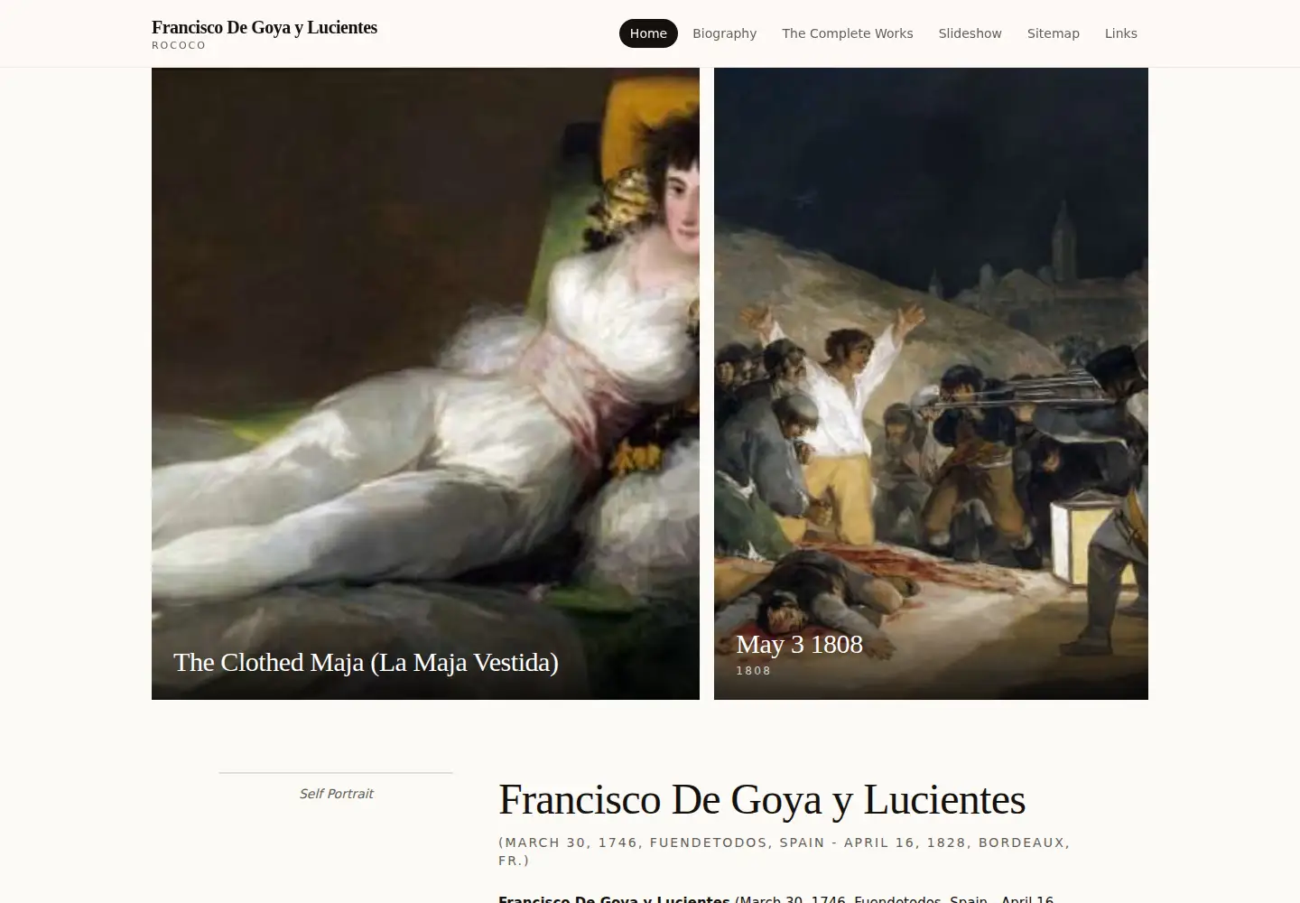 Screenshot of franciscodegoya.net