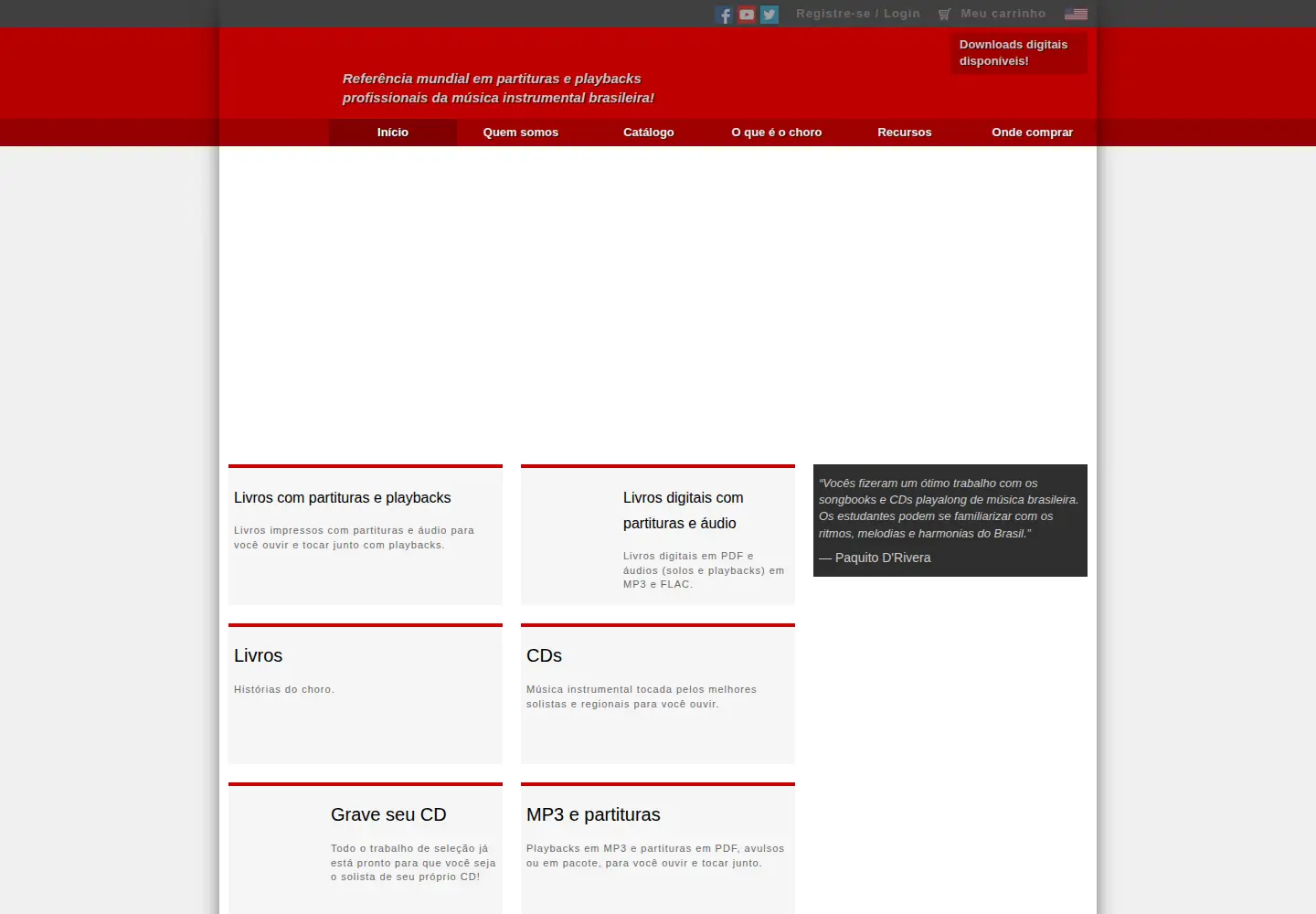 Screenshot of choromusic.com.br