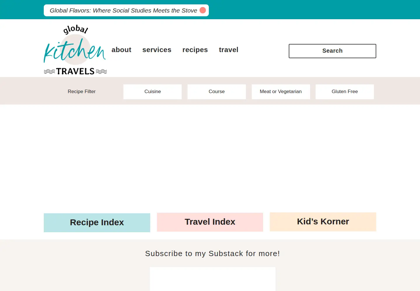 Screenshot of globalkitchentravels.com