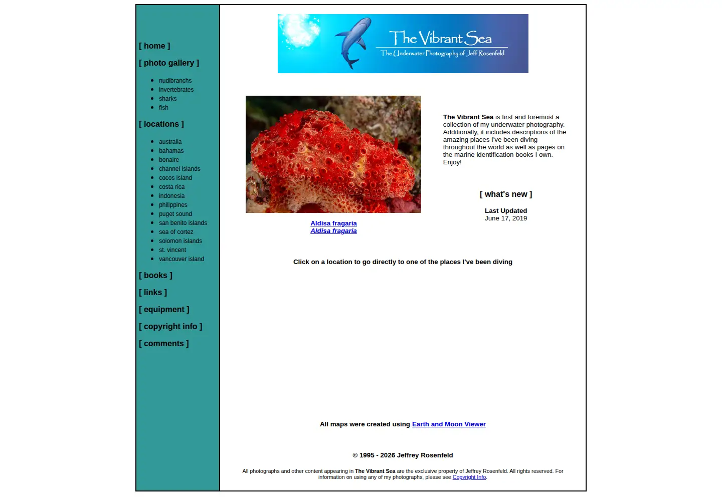 Captured homepage of vibrantsea.net in the current scan