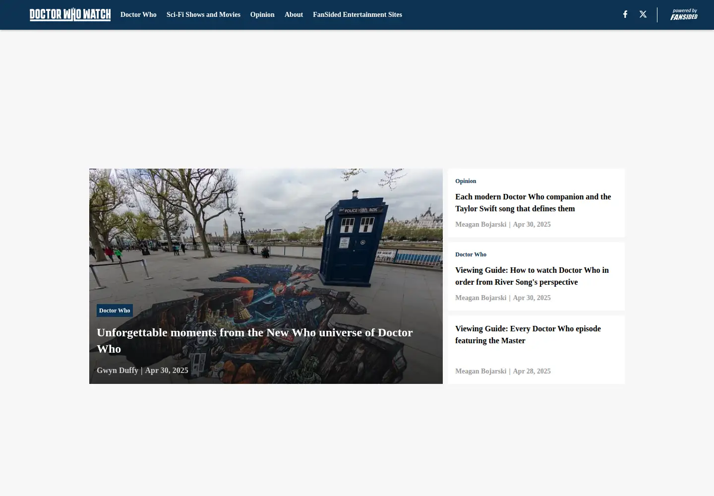 Captured homepage of doctorwhowatch.com in the current scan