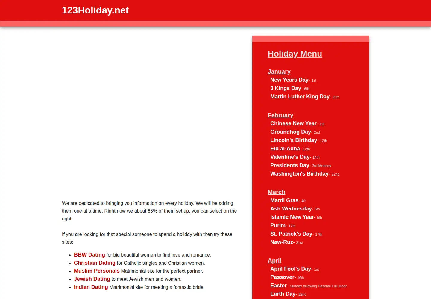 Screenshot of 123holiday.net