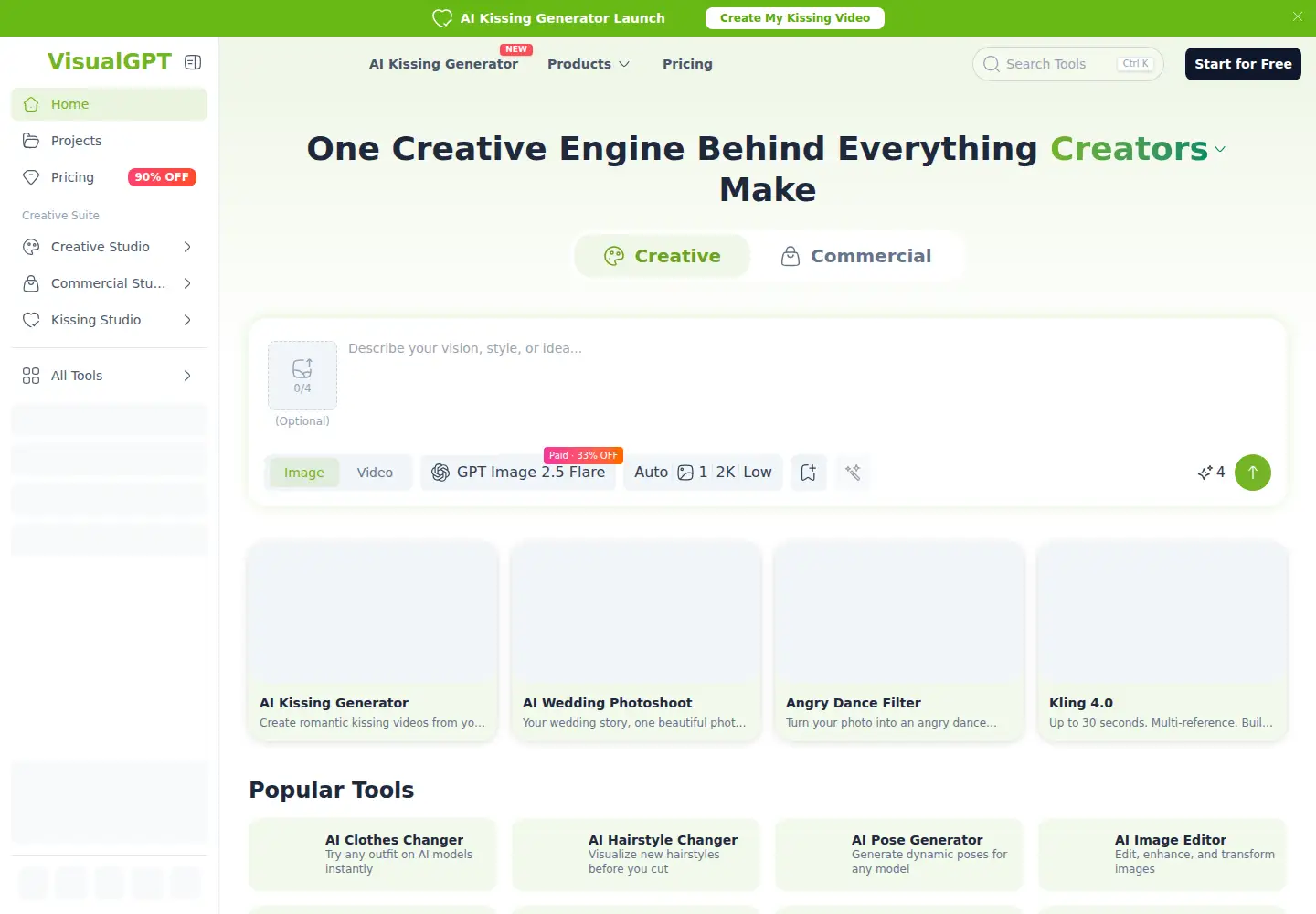 Screenshot of visualgpt.io