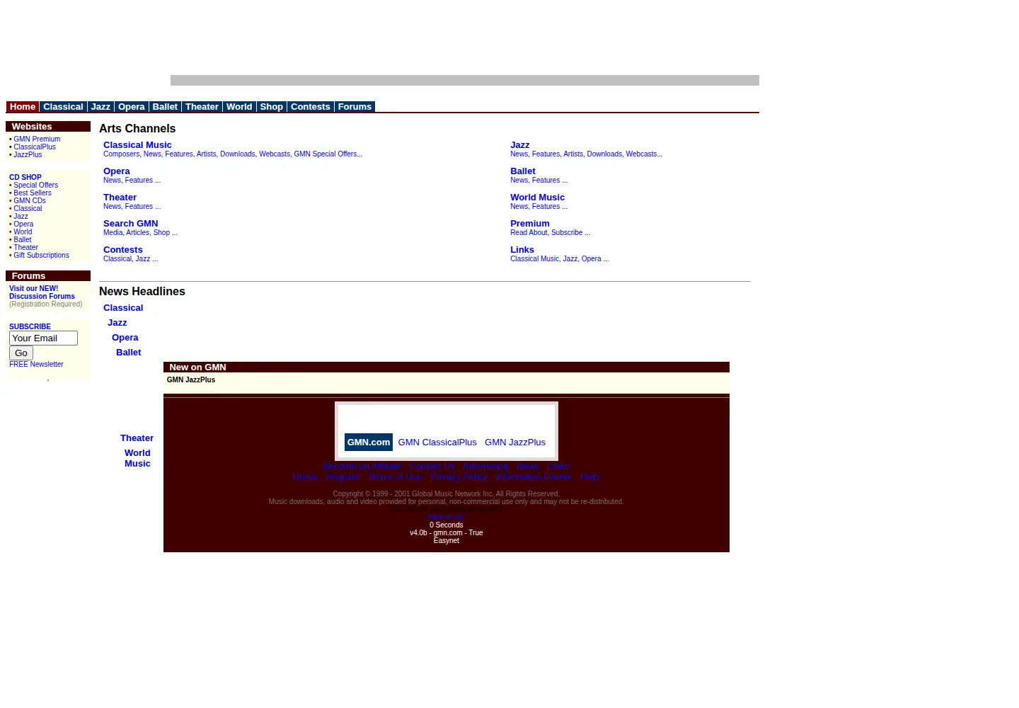 Captured homepage of gmn.com in the current scan