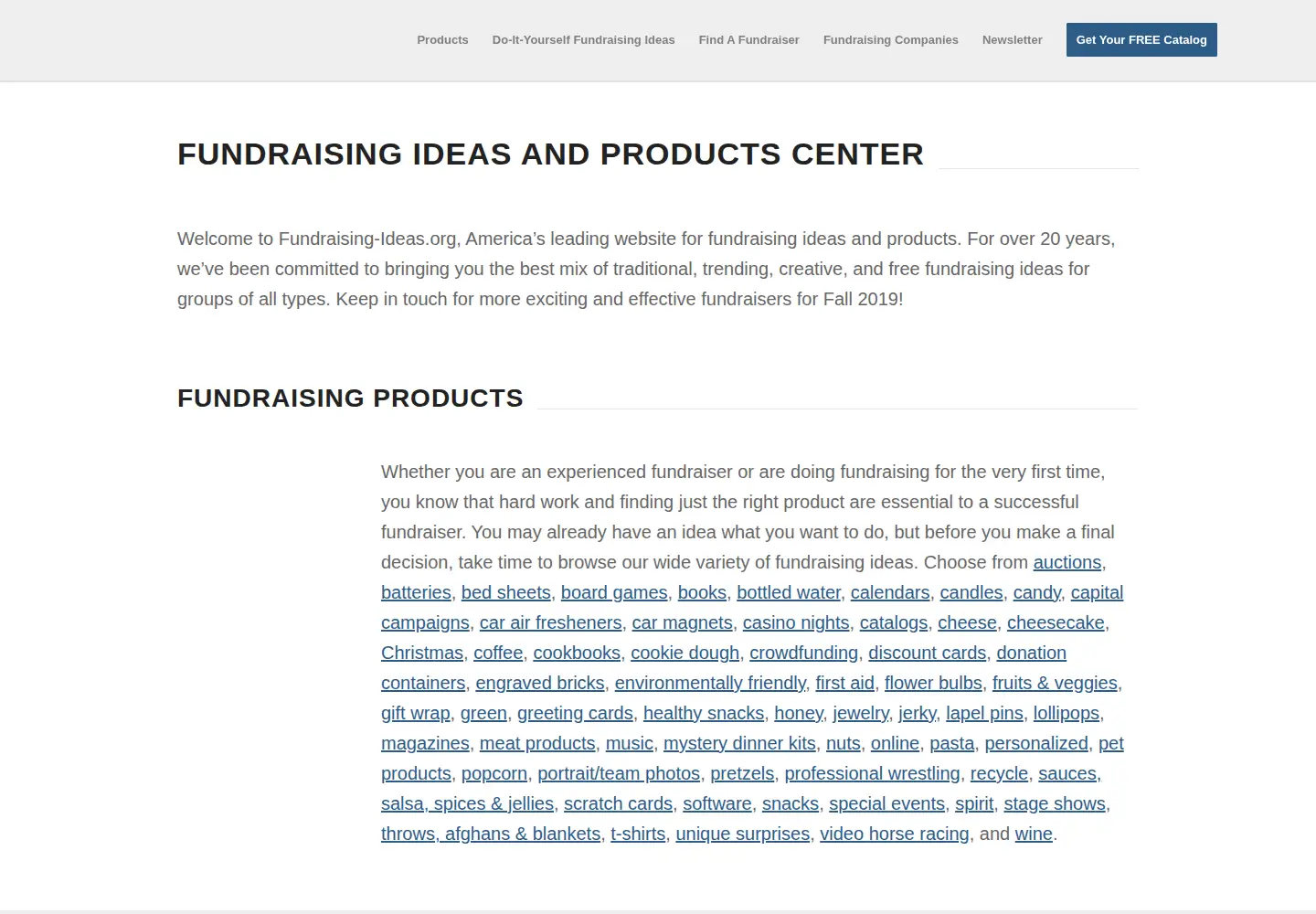 Screenshot of fundraising-ideas.org