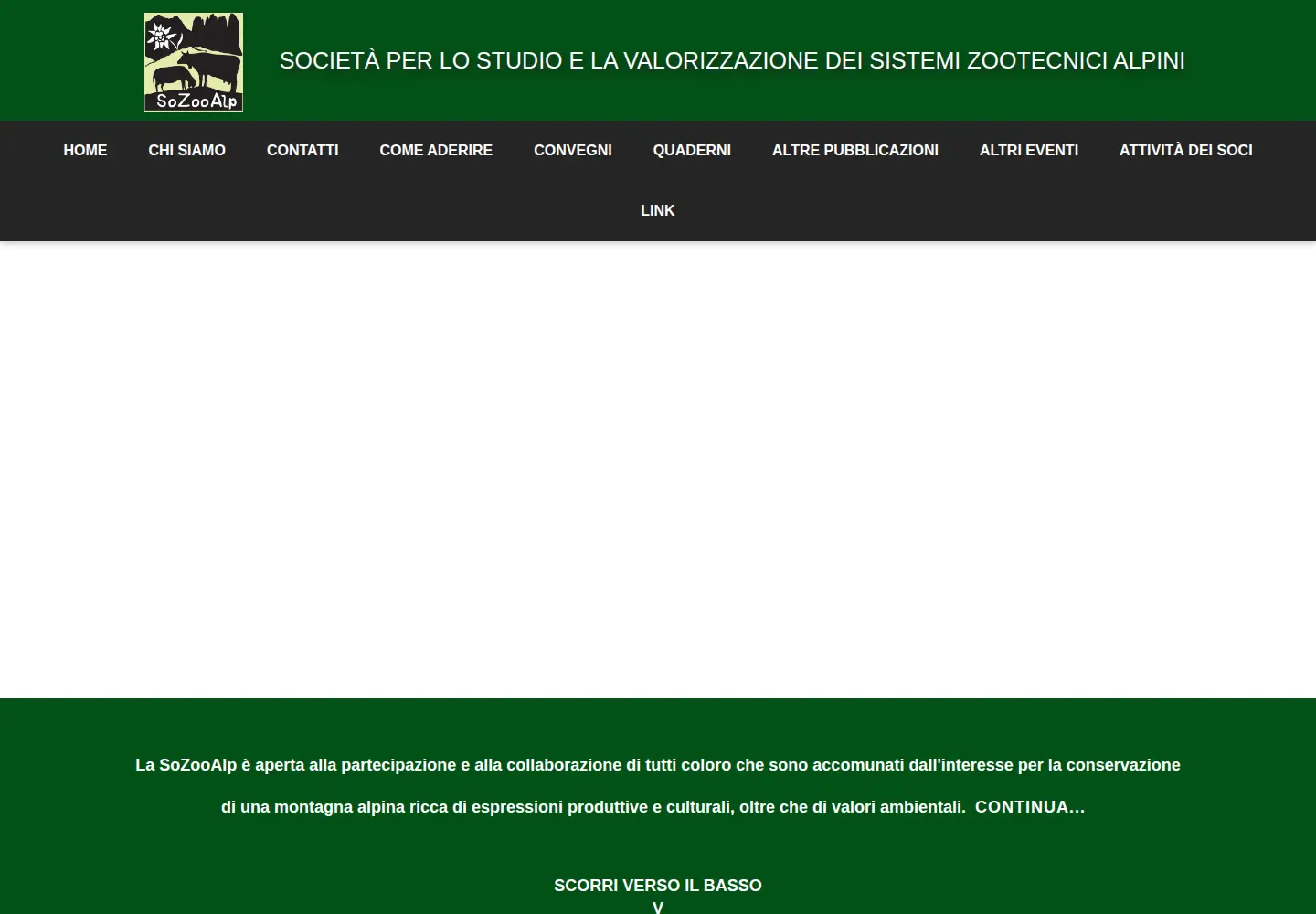 Captured homepage of sozooalp.it in the current scan