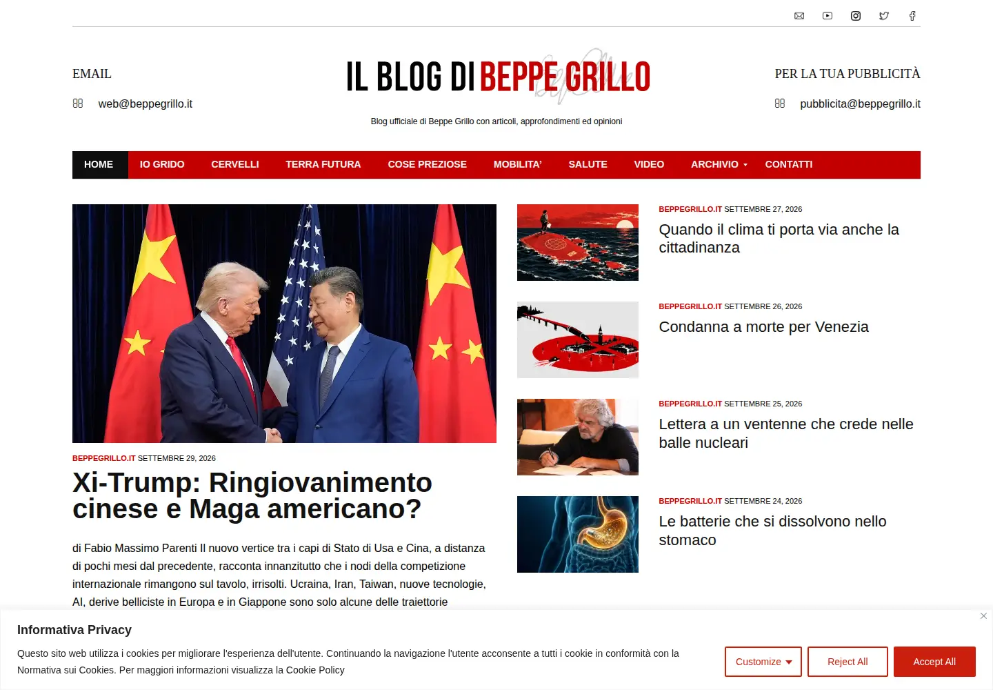 Screenshot of beppegrillo.it