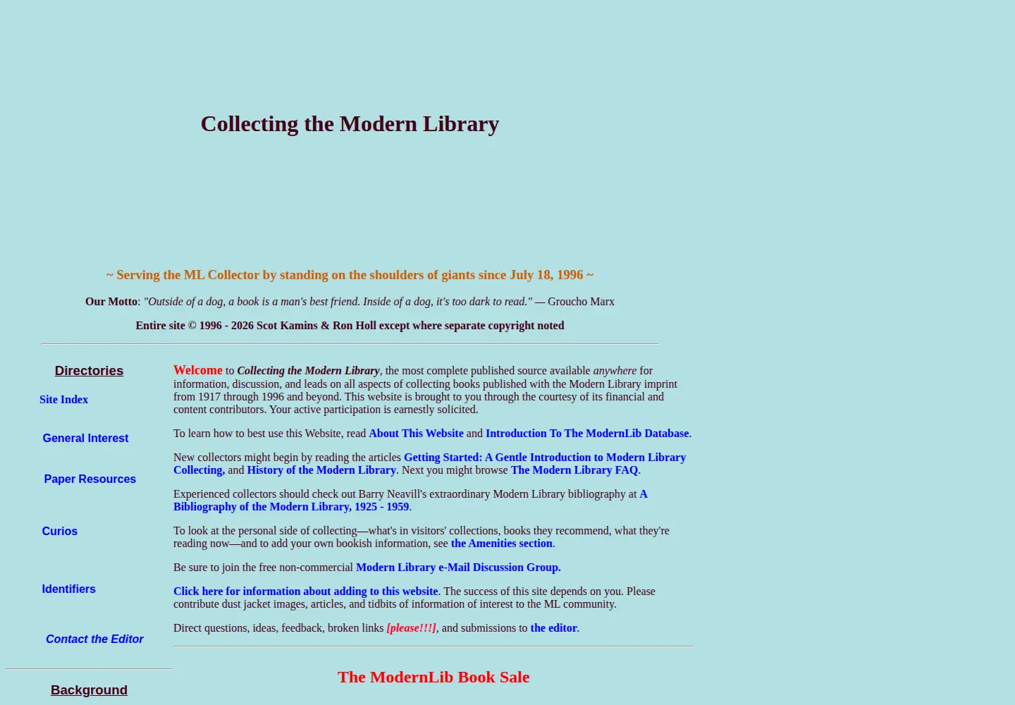 Captured homepage of modernlib.com in the current scan