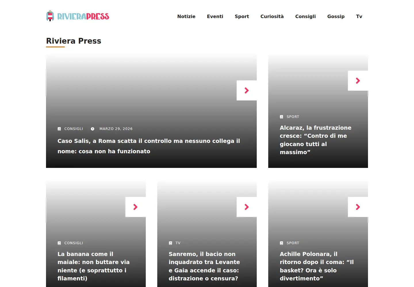 Screenshot of rivierapress.it
