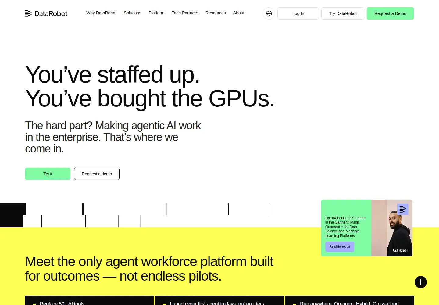 Screenshot of datarobot.com