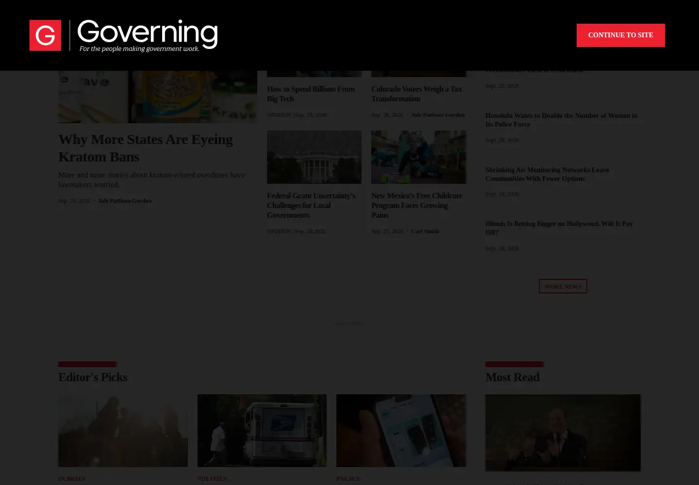 Screenshot of governing.com