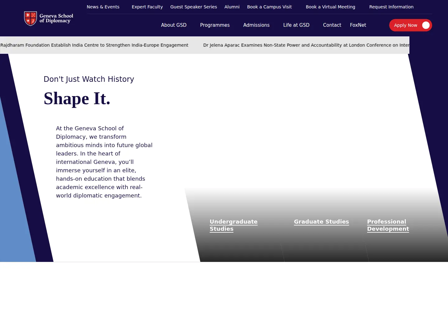 Screenshot of genevadiplomacy.com