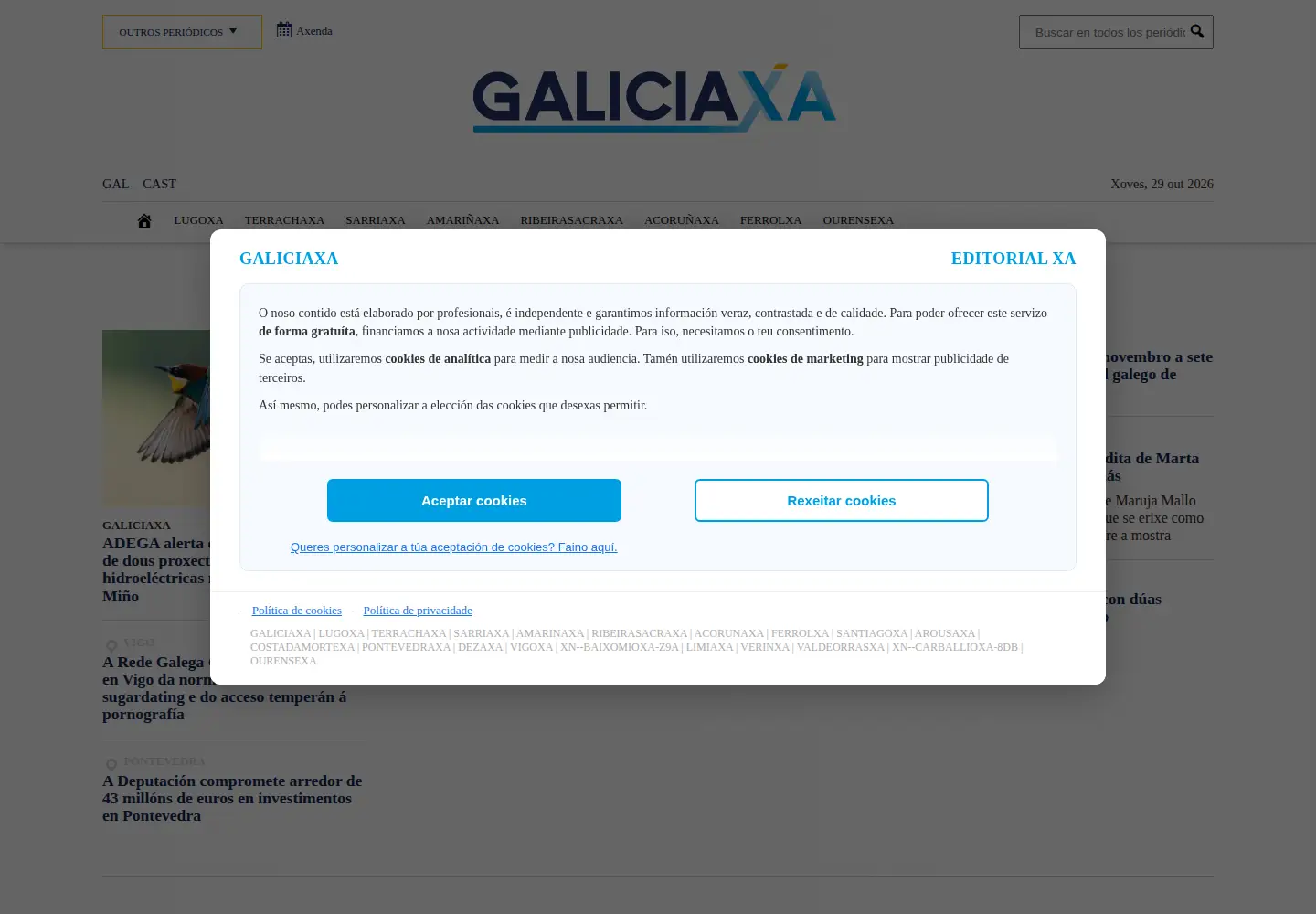 Screenshot of galiciaxa.com