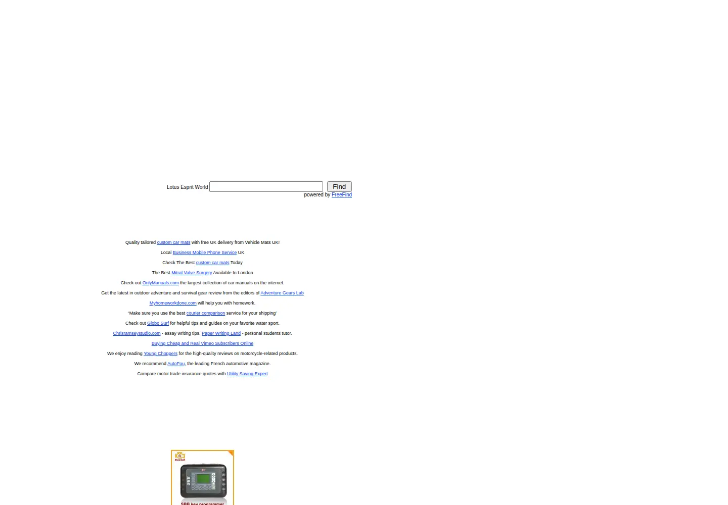 Captured homepage of lotusespritworld.com in the current scan