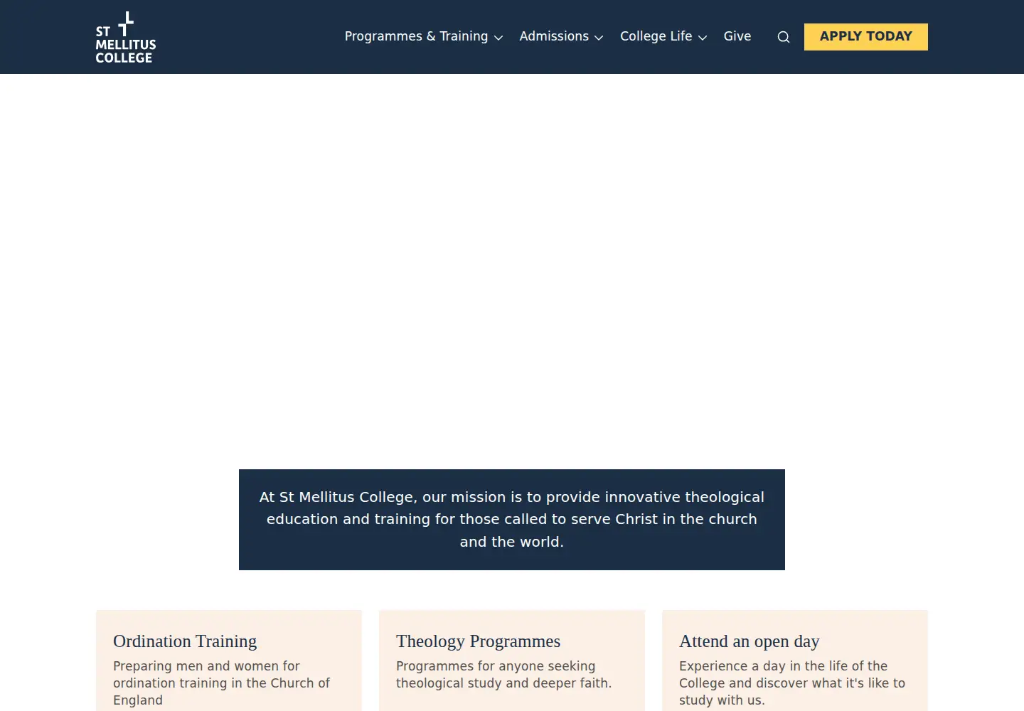 Captured homepage of stmellitus.org in the current scan
