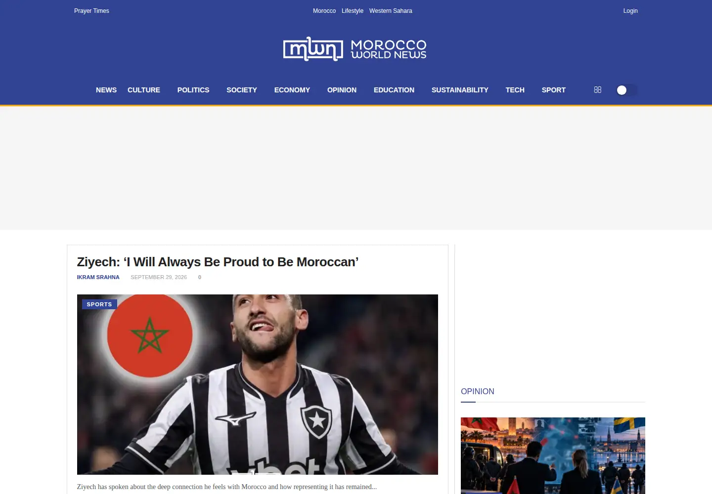 Screenshot of moroccoworldnews.com