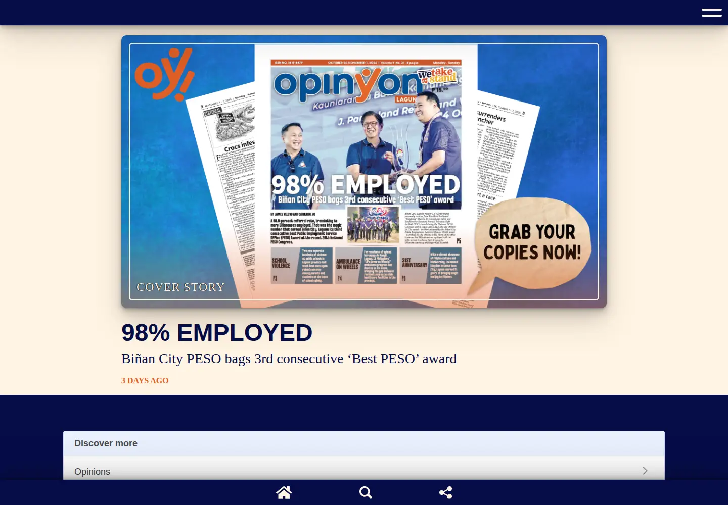 Screenshot of opinyon.net