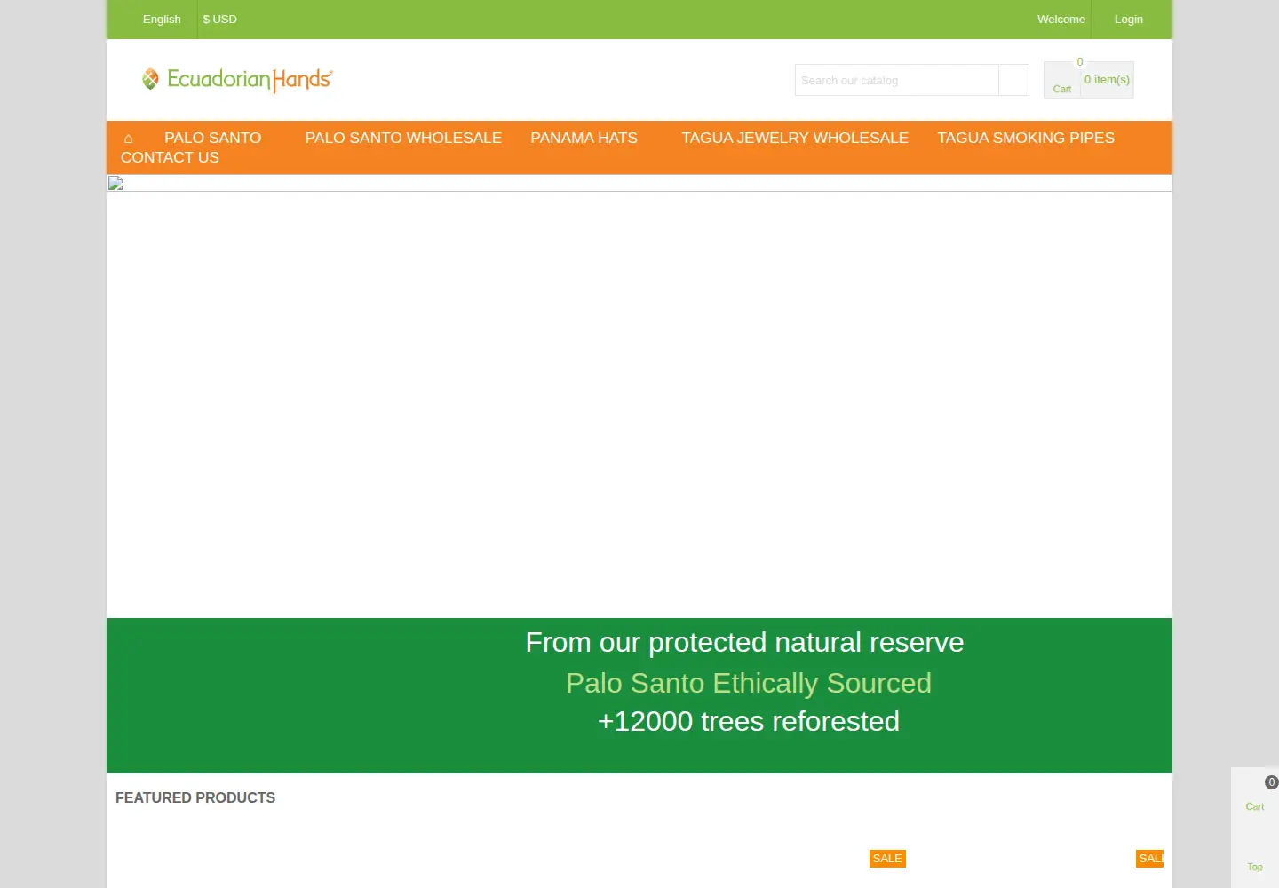 Screenshot of ecuadorianhands.com