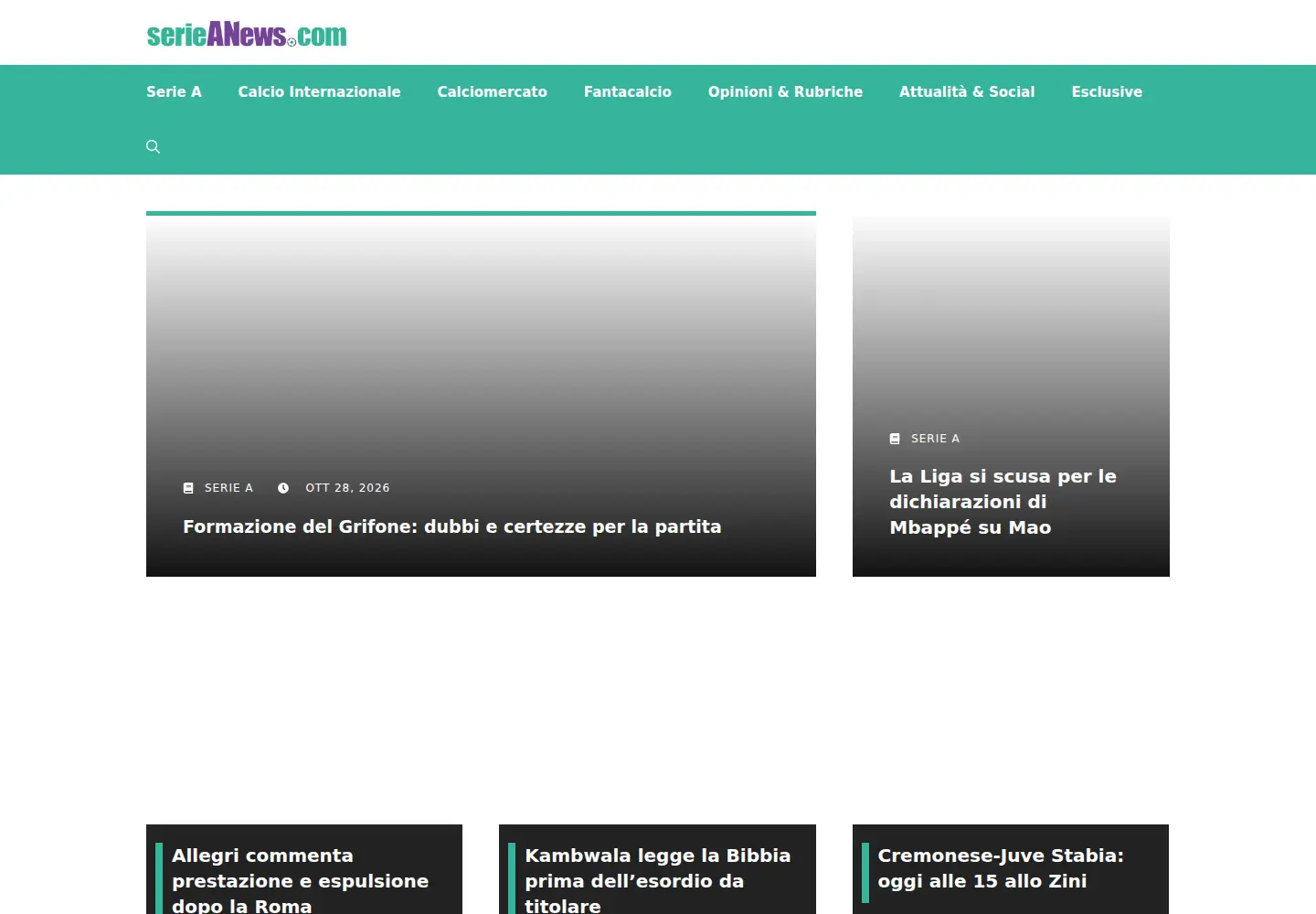 Screenshot of serieanews.com