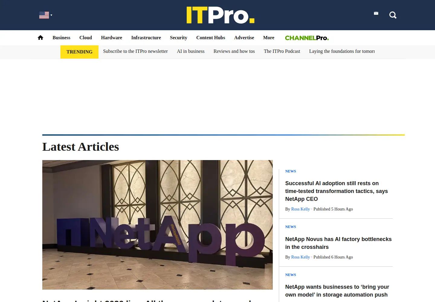 Screenshot of itpro.co.uk