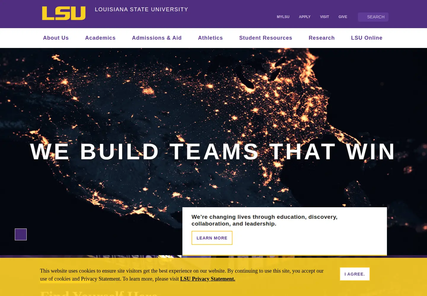 Screenshot of lsu.edu