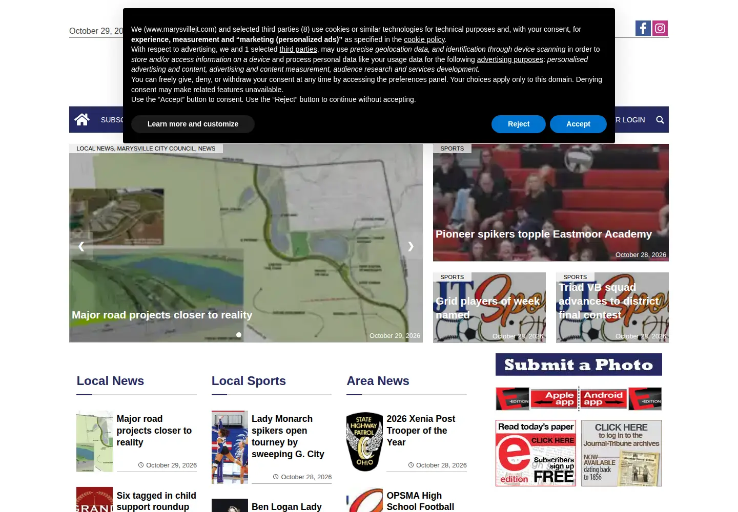 Screenshot of marysvillejt.com