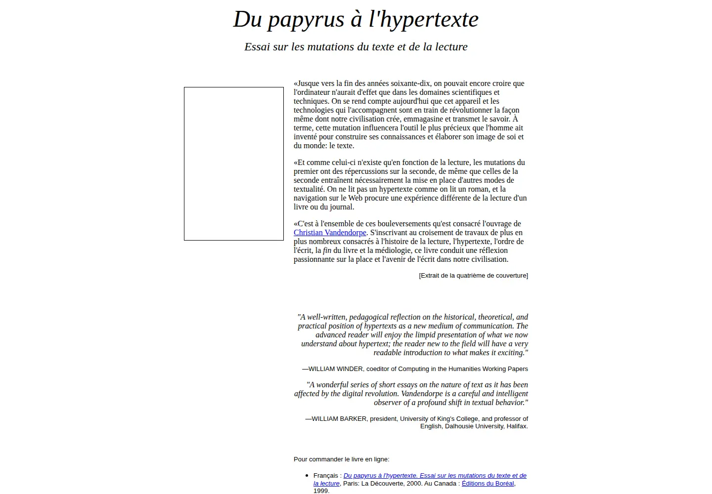 Screenshot of vandendorpe.org