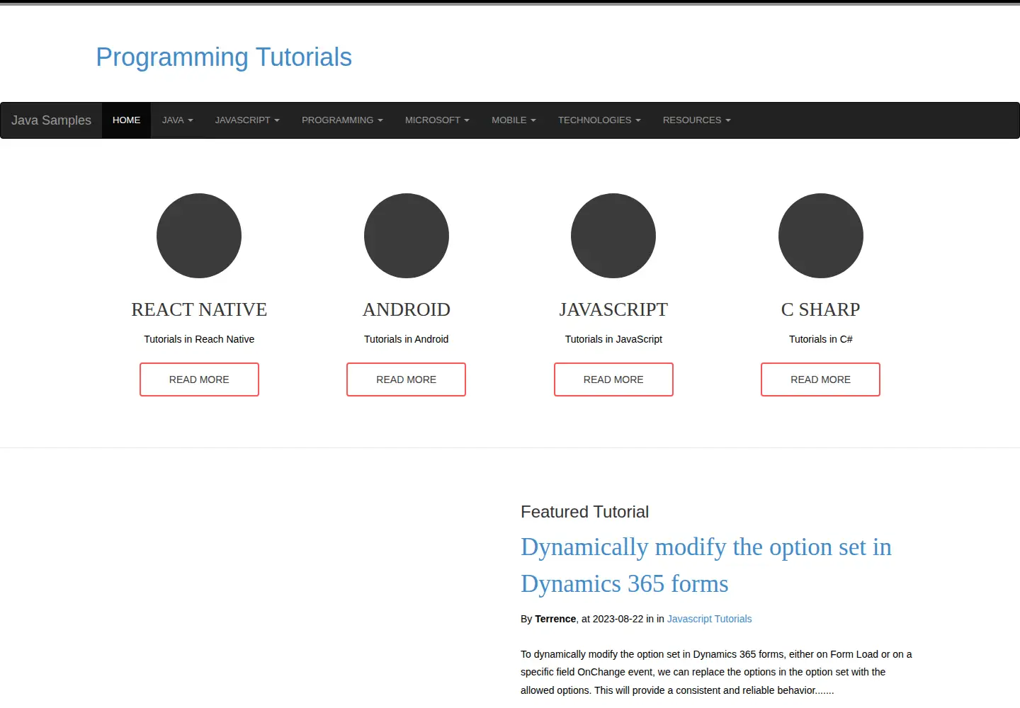 Screenshot of java-samples.com