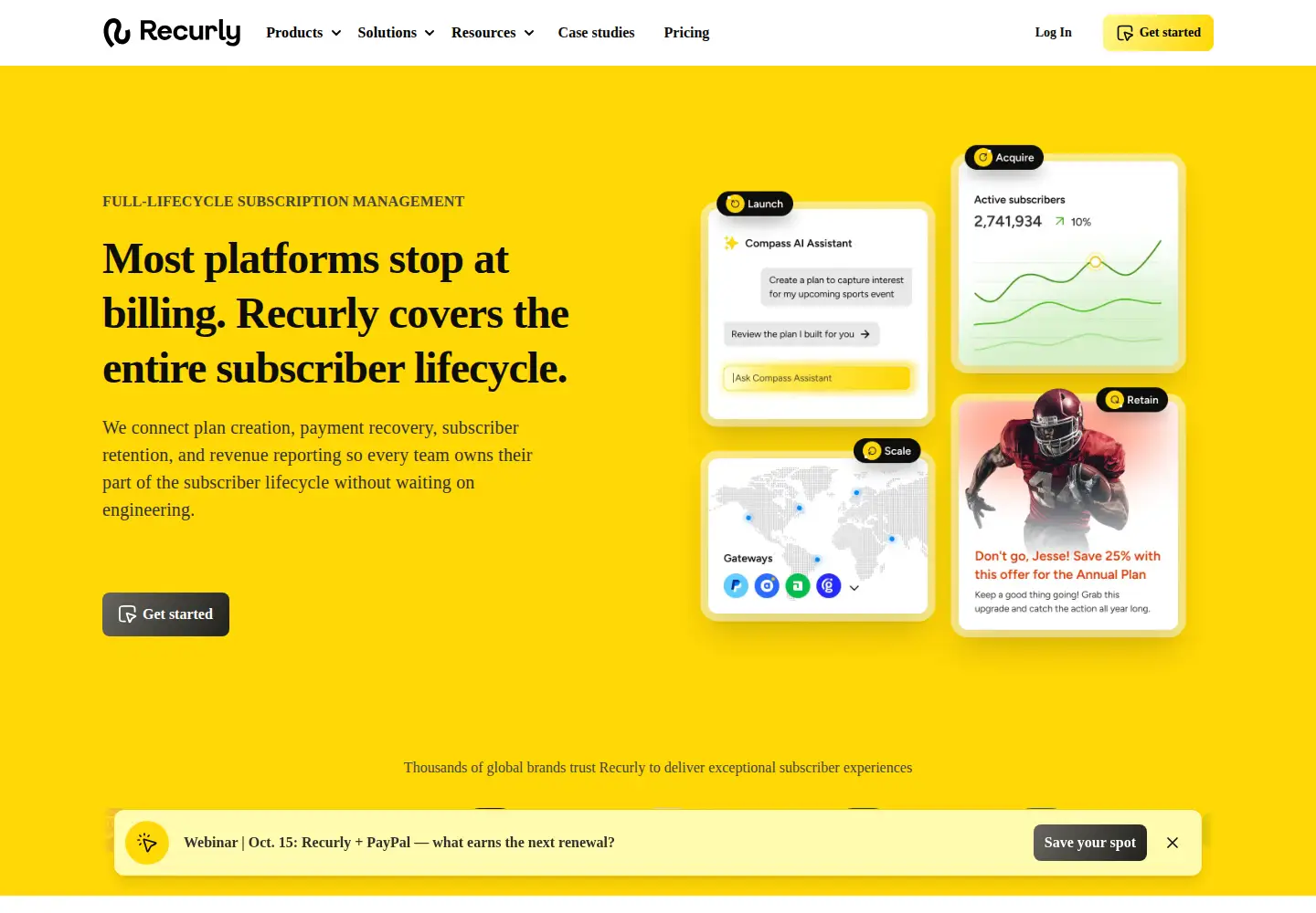 Screenshot of recurly.com