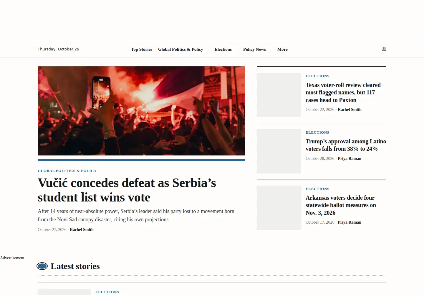 Screenshot of politicalnewsnow.com