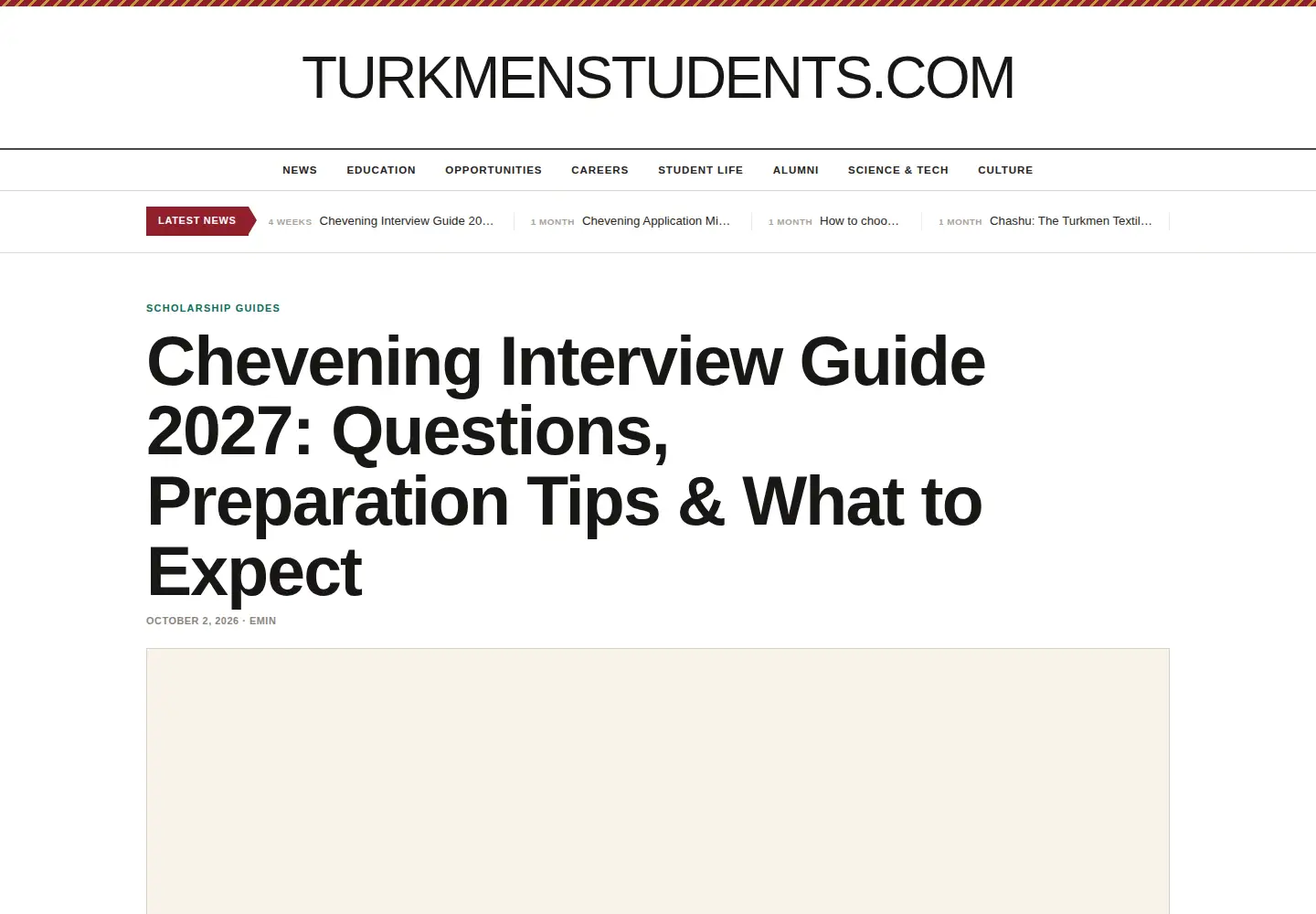Captured homepage of turkmenstudents.com in the current scan