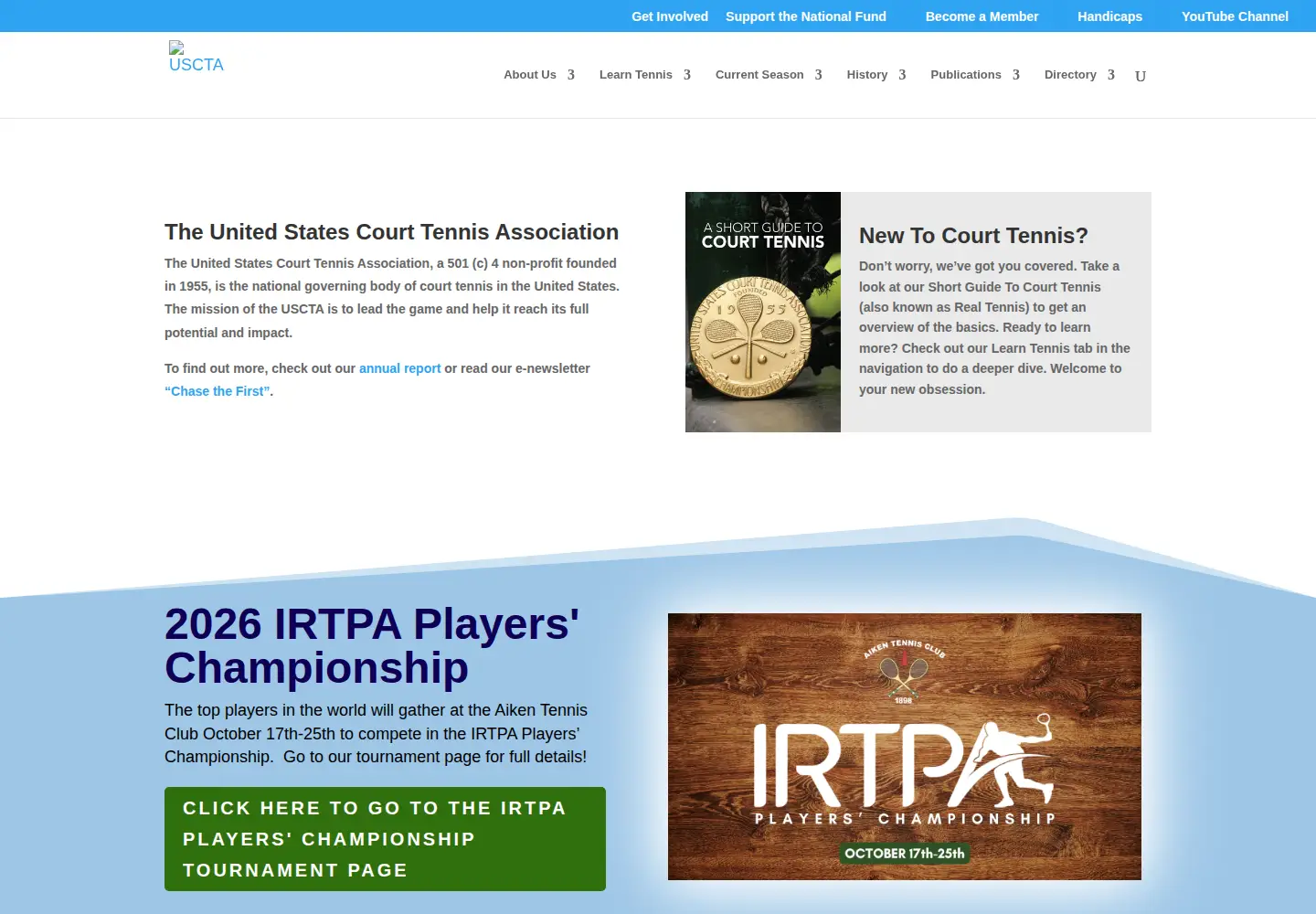 Screenshot of uscourttennis.org