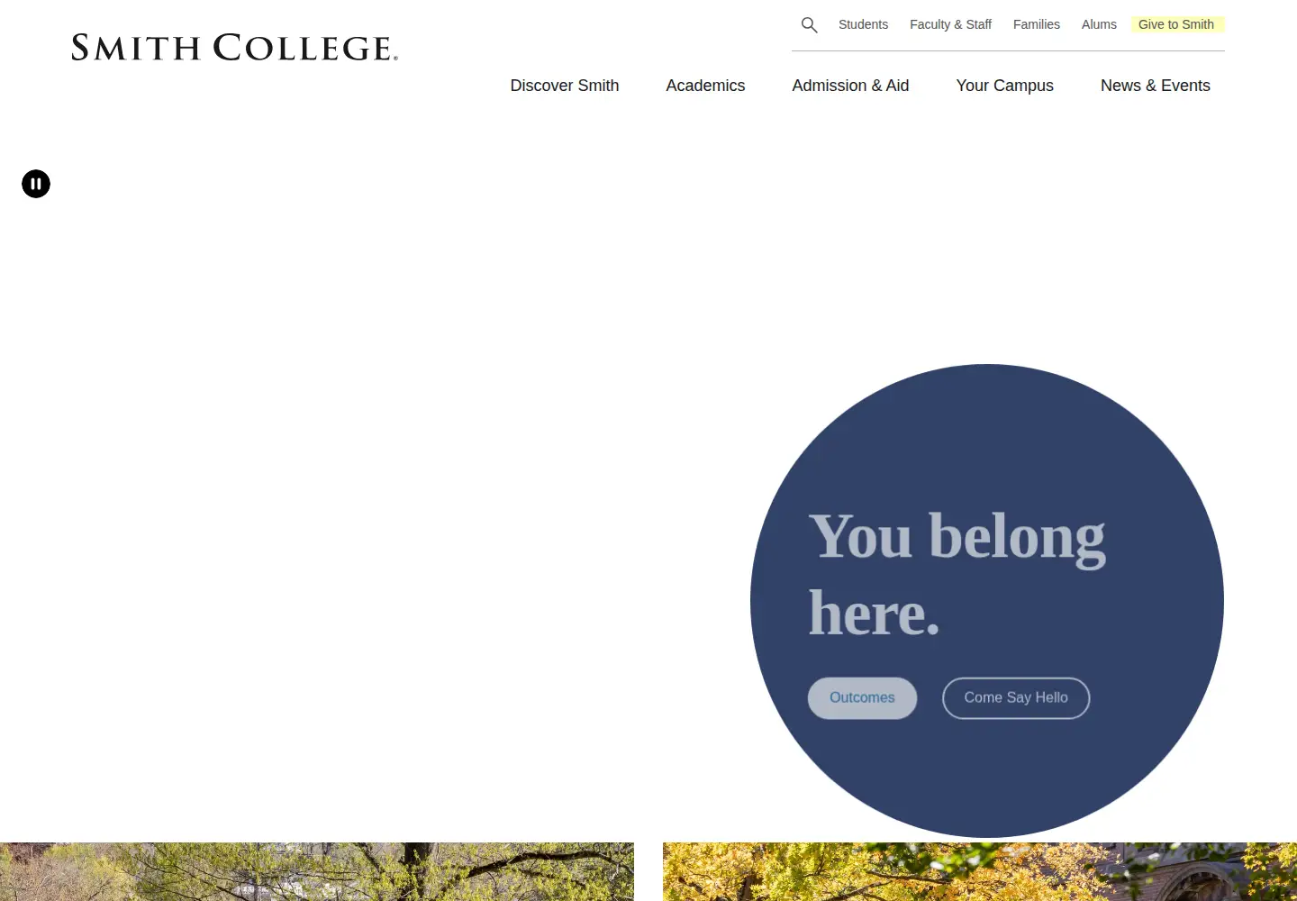 Screenshot of smith.edu