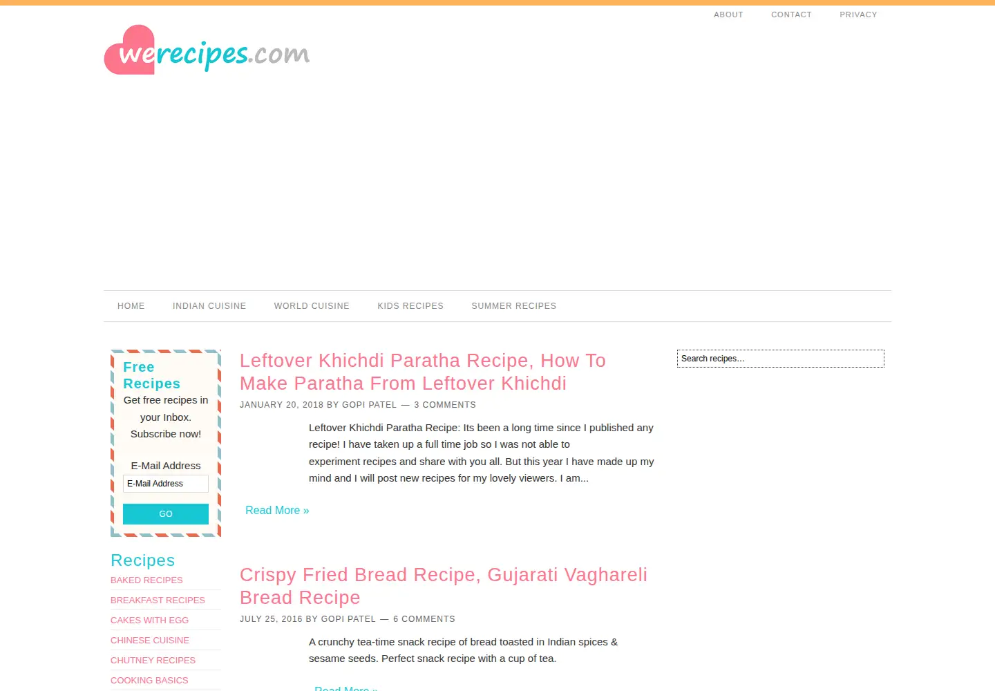 Screenshot of werecipes.com