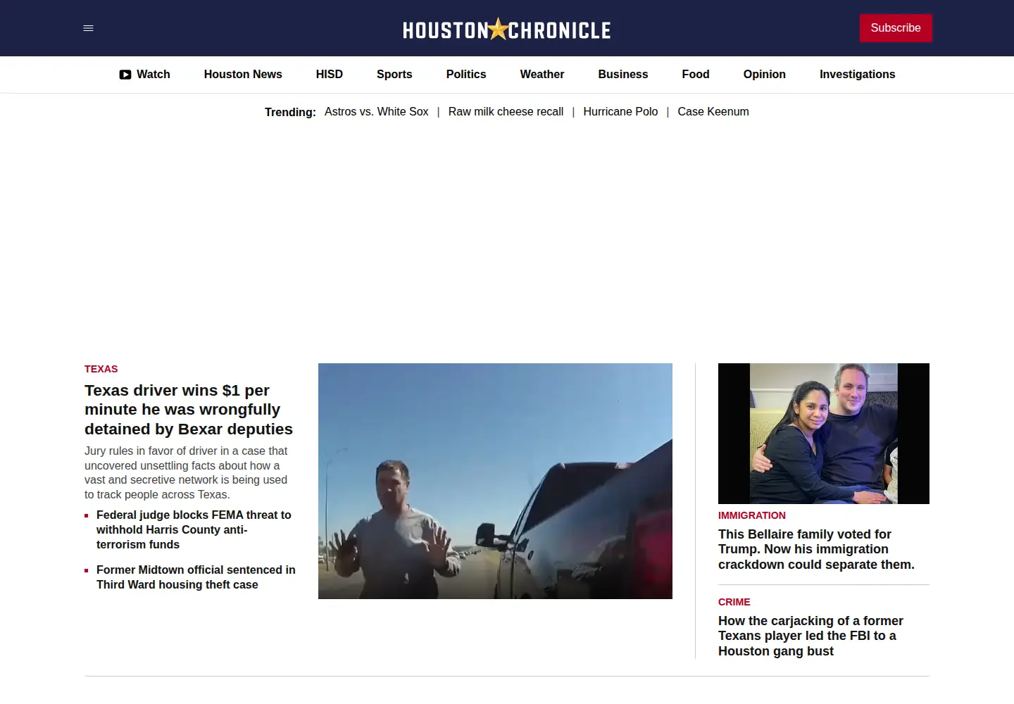 Screenshot of houstonchronicle.com