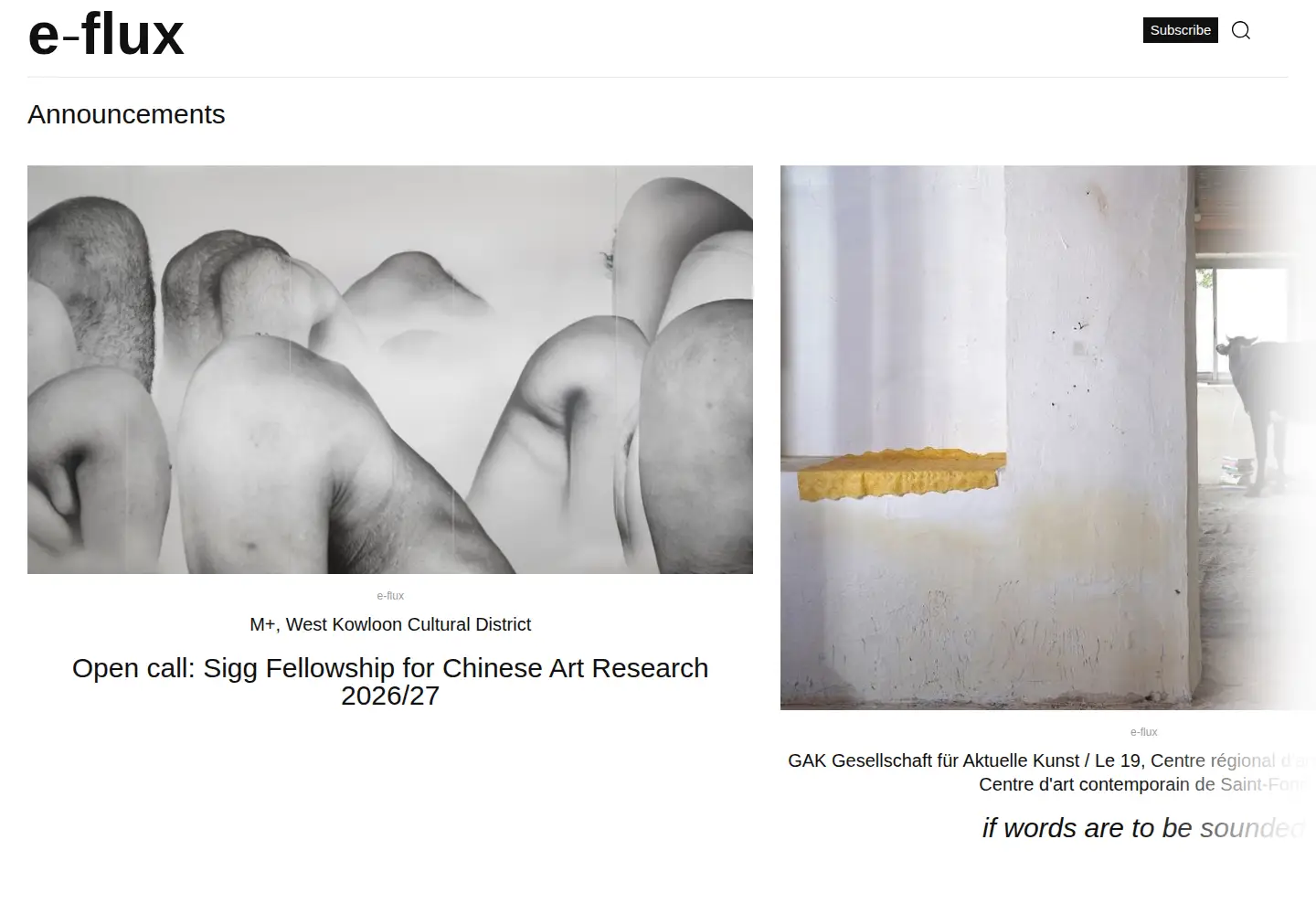 Screenshot of e-flux.com