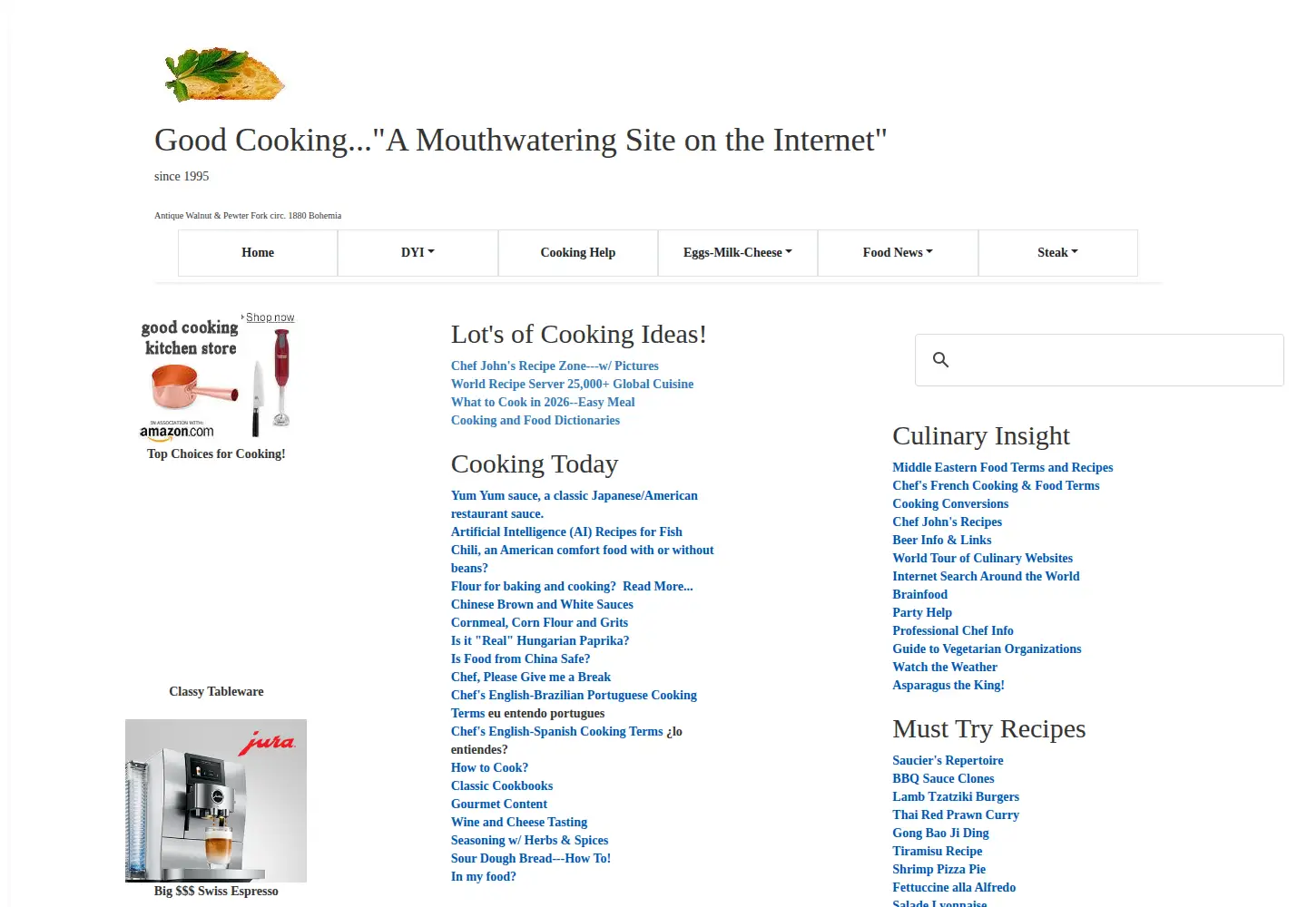 Captured homepage of goodcooking.com in the current scan