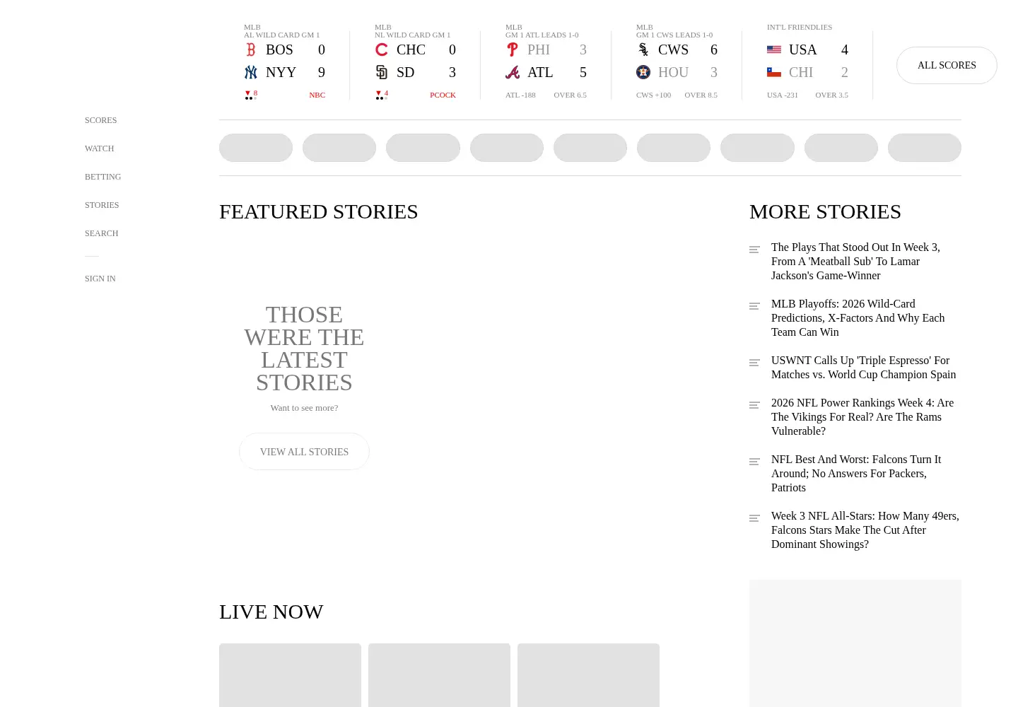 Screenshot of foxsports.com