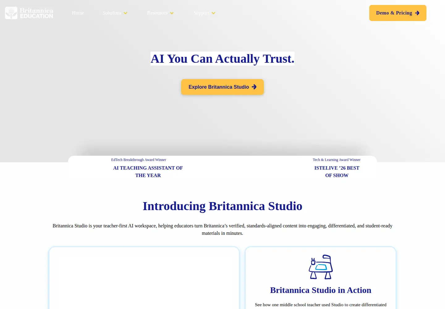 Screenshot of britannica.com.au